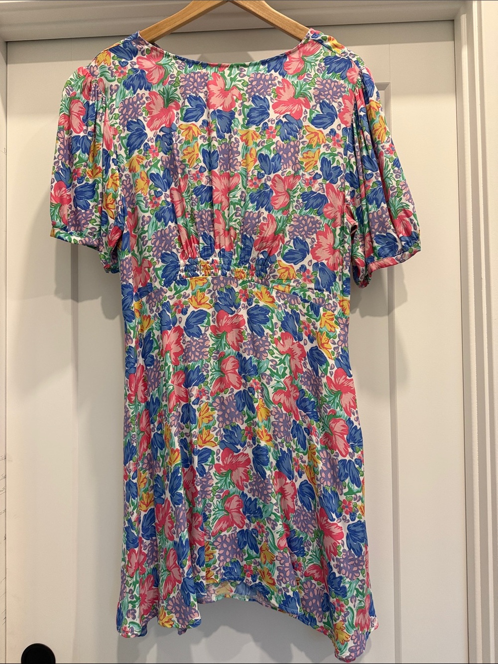 Faithfull the Brand Multicolor Floral Mini Dress - Pink Blue Green Yellow